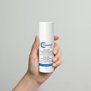 Envase de 50 ml del Gel Facial Ceramol 311 de Miriam Pérez, emulsión fluida de alta tolerancia para pieles sensibles.