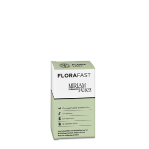 Caja de Florafast 12 sobres stick, suplemento simbiótico para el equilibrio de la flora intestinal.
