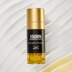 Envase de ISDINCEUTICS Retinal Intense, serum bifásico de noche con retinaldehído.