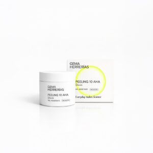 Bote de gh Peeling 10 AHA discos de iniciación para la renovación facial de Gema Herrerías.
