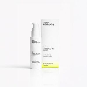 Envase de gh 12 AZELAIC-N Serum para imperfecciones de Gema Herrerías, tratamiento equilibrante facial.