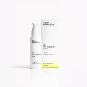 Envase de gh 25 PÉPTIDOS-TH Serum antiedad de Gema Herrerías, tratamiento para la firmeza facial.
