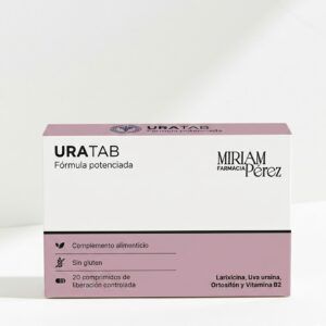 Caja de Uratab Fórmula Potenciada 20 comprimidos, suplemento para el cuidado de las vías urinarias.