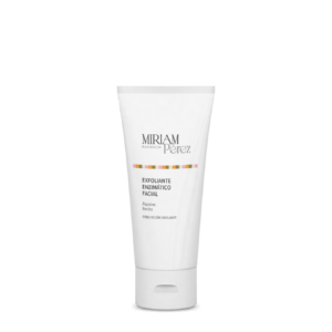 Envase del Exfoliante Facial de Granos de Arroz de la Miriam Pérez para pieles sensibles.