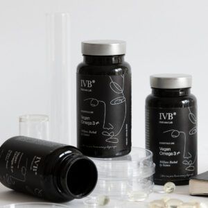 Bote de Vegan Omega-3 de IVB Wellness Labs, suplemento de DHA de origen vegetal.