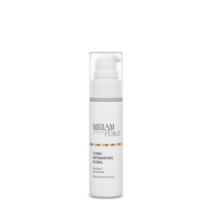 Envase del Fluido Antimanchas Global SPF 50 de la Farmacia Miriam Pérez.