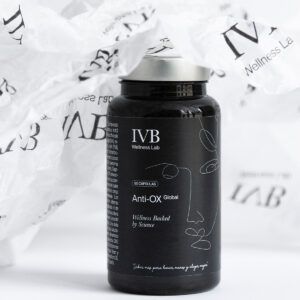 Bote de Anti-Ox Global de IVB Wellness, suplemento antioxidante de amplio espectro.