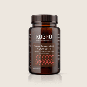 Envase de Trans-Resveratrol y Quercetina de Kobho Labs, suplemento para el antienvejecimiento celular