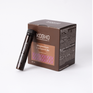 Viales bebibles de Magnesio y Vitamina B6 de Kobho Labs para el cansancio y la función muscular.