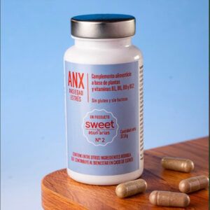 Caja de ANX Sweet de Asun Arias, suplemento natural para el equilibrio emocional.