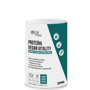 Bote de 300g de Proteína Vegan Vitality sabor Green Chocolate de Dyna.