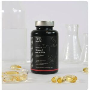 Bote de Omega 3 rico en EPA de IVB Wellness para el soporte cardiovascular y antiinflamatorio